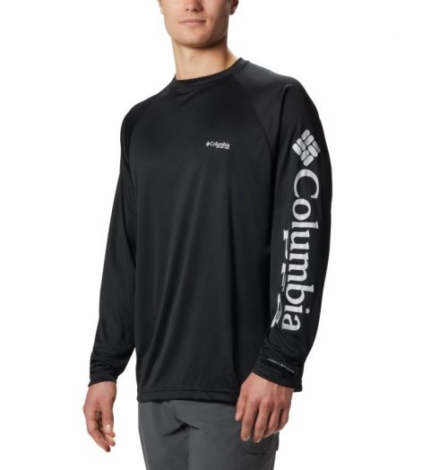 Men's Columbia PFG Terminal Tackle Long Sleeve Sweatshirts Black | CA-K6L85