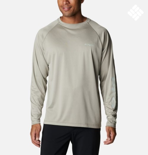 Men's Columbia PFG Terminal Tackle Long Sleeve Sweatshirts Grey | CA-X8C13