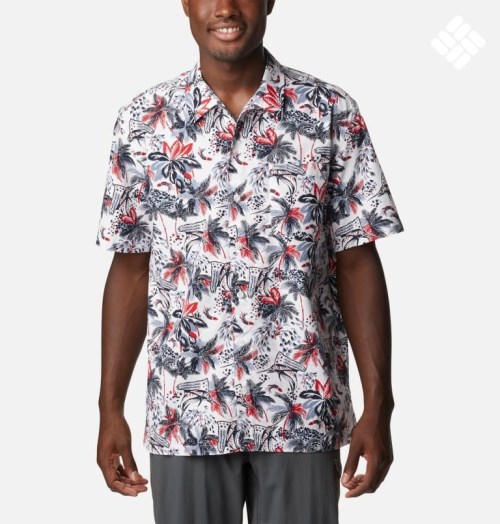 Men's Columbia PFG Trollers Best Short Sleeve Shirts Flower | CA-R360L