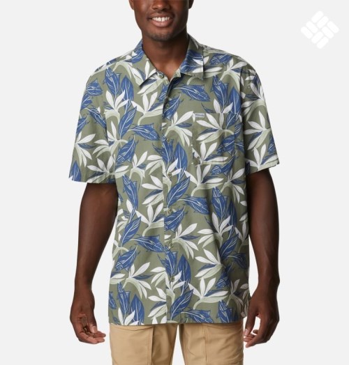 Men's Columbia PFG Trollers Best Short Sleeve Shirts Flower | CA-R608C