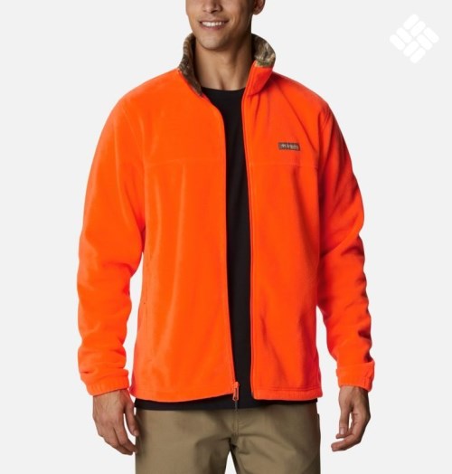 Men's Columbia PHG Fleece Jackets Orange | CA-CCL84