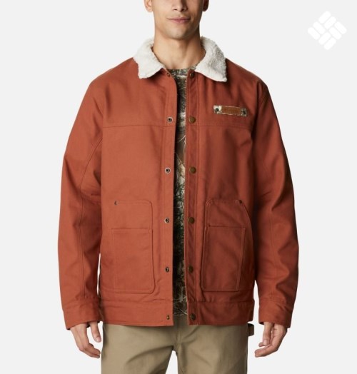 Men's Columbia PHG Roughtail Sherpa Lined Field Jackets Brown | CA-QL536