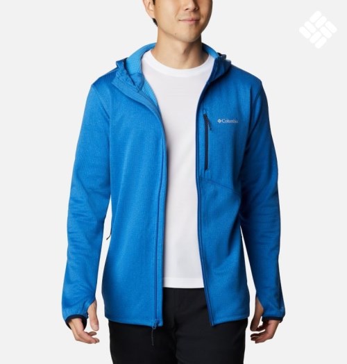 Men's Columbia Park View Full Zip Hoodie Fleece Jackets Blue | CA-L3106