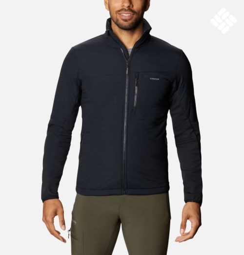 Men's Columbia Peak Pursuit Hybrid Midlayer Jackets Black | CA-Z50LA