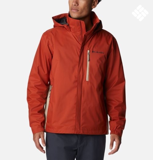 Men's Columbia Peak to Sea Rain Jackets Orange | CA-X03L4