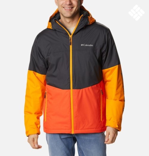 Men's Columbia Point Park Insulated Jackets Black / Orange | CA-PL4CA