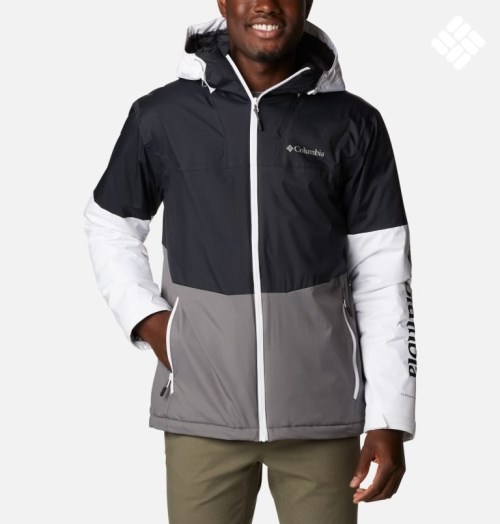 Men's Columbia Point Park Insulated Jackets Black / Grey / White | CA-W6A8C