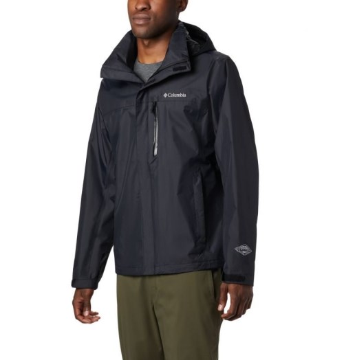 Men's Columbia Pouration Rain Jackets Black | CA-S18CA