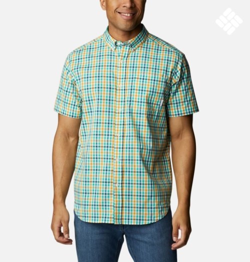 Men's Columbia Rapid Rivers II Short Sleeve Shirts Turquoise | CA-H86L0