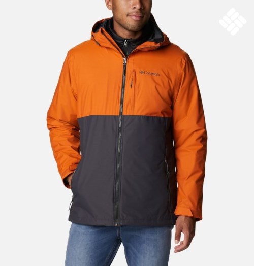 Men's Columbia Ridge Gates Interchange Jackets Orange / Black | CA-ML140