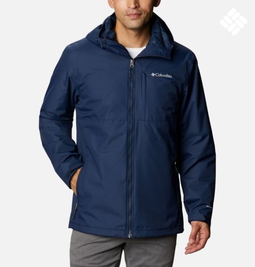 Men's Columbia Ridge Gates Interchange Jackets Navy | CA-P40L5