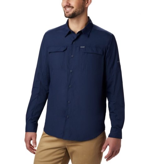 Men's Columbia Silver Ridge 2.0 Long Sleeve Shirts Navy | CA-F3A5L