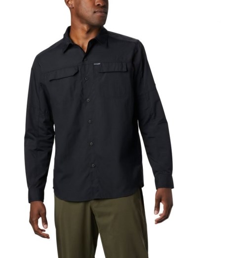 Men's Columbia Silver Ridge 2.0 Long Sleeve Shirts Black | CA-Q1AC6