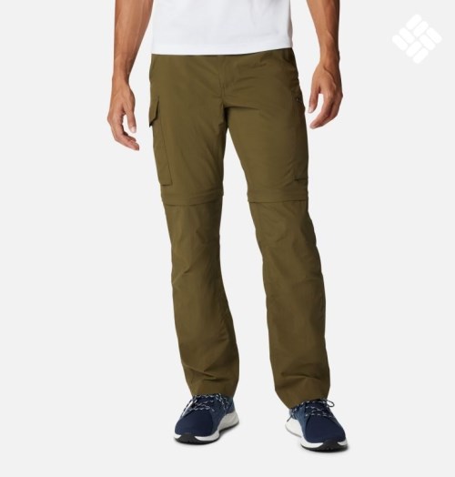 Men's Columbia Silver Ridge Convertible Pants Olive | CA-T14L5