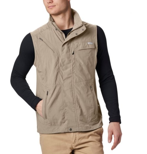 Men's Columbia Silver Ridge II Vest Khaki | CA-H6083