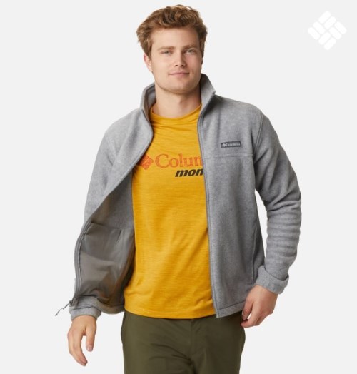 Men's Columbia Steens Mountain 2.0 Full Zip Fleece Jackets Grey | CA-A015A