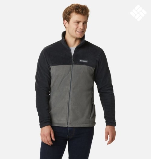 Men's Columbia Steens Mountain 2.0 Full Zip Fleece Jackets Black / Grey | CA-O53A0