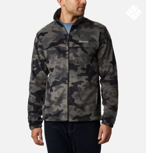 Men's Columbia Steens Mountain Printed Fleece Jackets Camo | CA-R3405