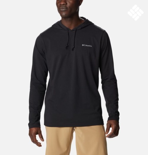 Men's Columbia Sun Trek Hoodie Black | CA-J540L