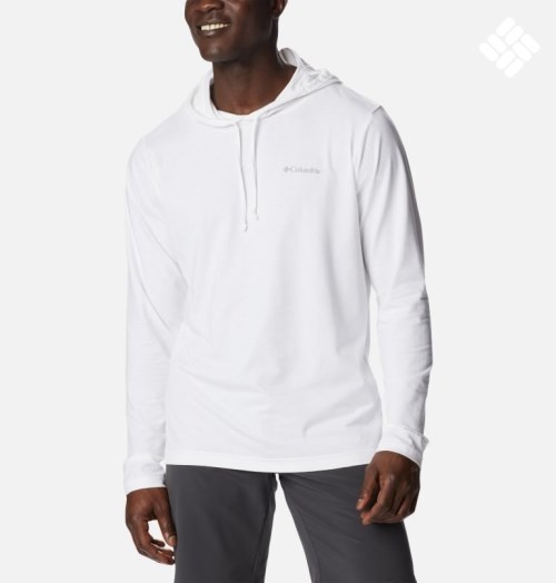 Men's Columbia Sun Trek Hoodie White | CA-R6C41