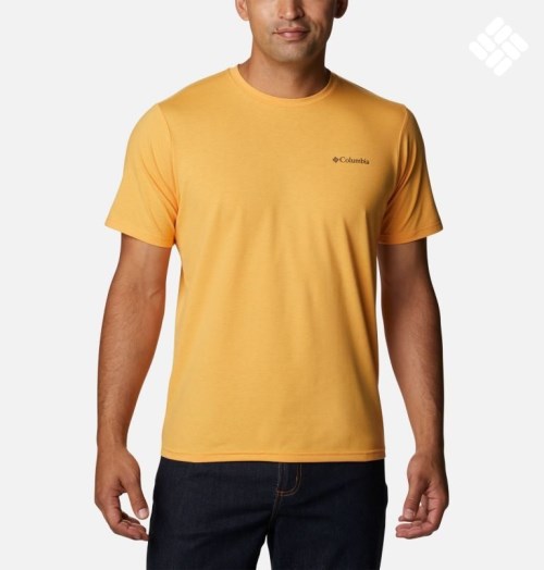 Men's Columbia Sun Trek Short Sleeve T Shirts Mango | CA-I3540