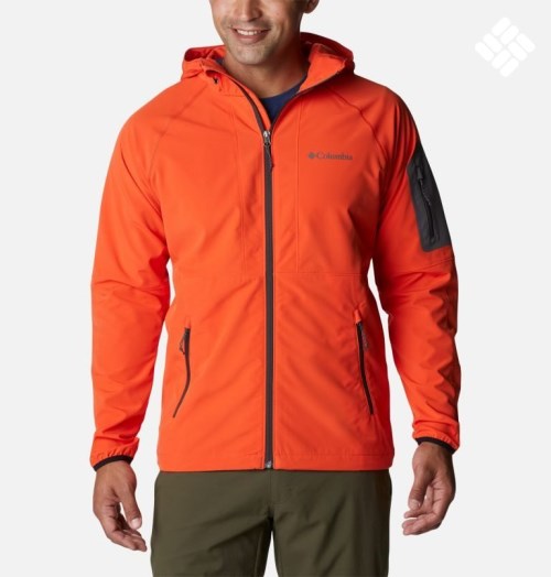 Men's Columbia Tall Heights Hooded Shell Jackets Orange | CA-Z64A0