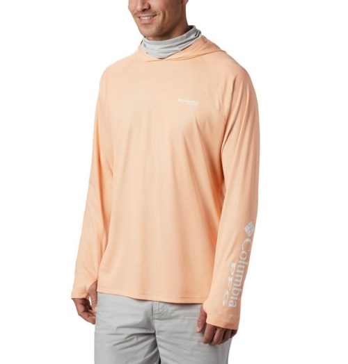 Men's Columbia Terminal Deflector ZERO Hoodie Coral | CA-SA541