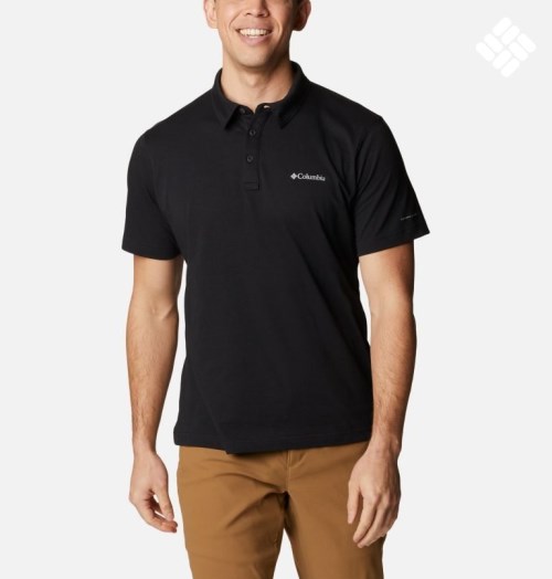 Men's Columbia Thistletown Hills Polo Shirts Black | CA-Z0481