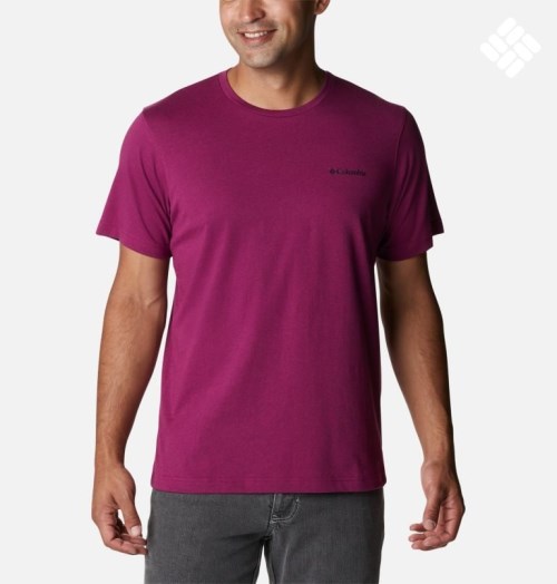 Men's Columbia Thistletown Hills Short Sleeve T Shirts Fuchsia | CA-FL154