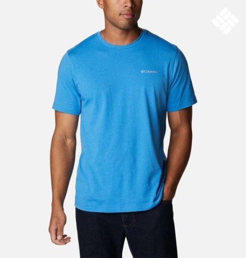 Men's Columbia Thistletown Hills Short Sleeve T Shirts Blue | CA-UAL84