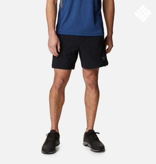 Men's Columbia Titan Pass Lightweight 2.0 Shorts Black | CA-V4CL1