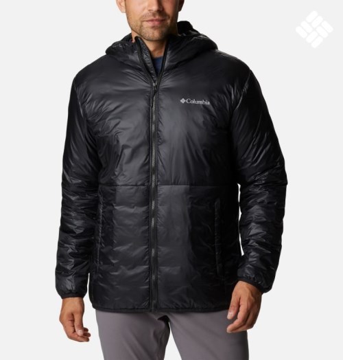 Men's Columbia Trail Shaker Double Wall Hooded Jackets Black | CA-H13A8