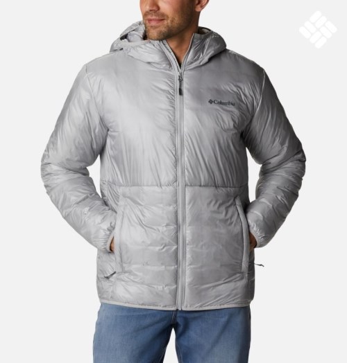 Men's Columbia Trail Shaker Double Wall Hooded Jackets Light Grey | CA-H4C85