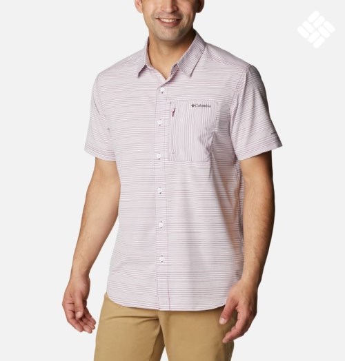 Men's Columbia Twisted Creek III Short Sleeve Shirts Stripe | CA-F4381