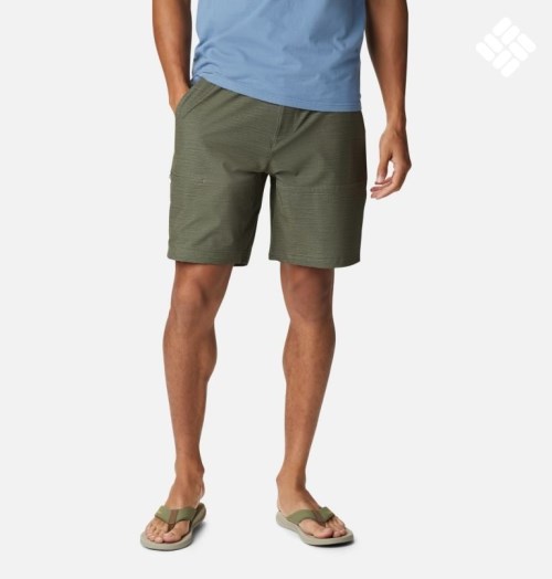 Men's Columbia Twisted Creek Shorts Olive | CA-YCA81