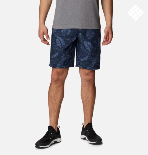 Men's Columbia Washed Out Printed Shorts Navy | CA-S31L0