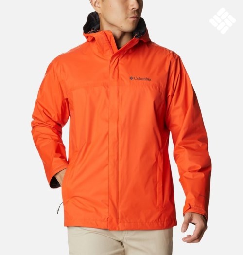 Men's Columbia Watertight II Rain Jackets Orange | CA-A36LC