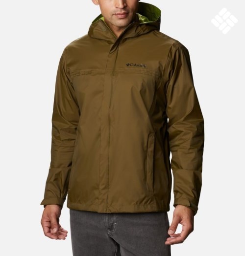 Men's Columbia Watertight II Rain Jackets Olive | CA-A46C5