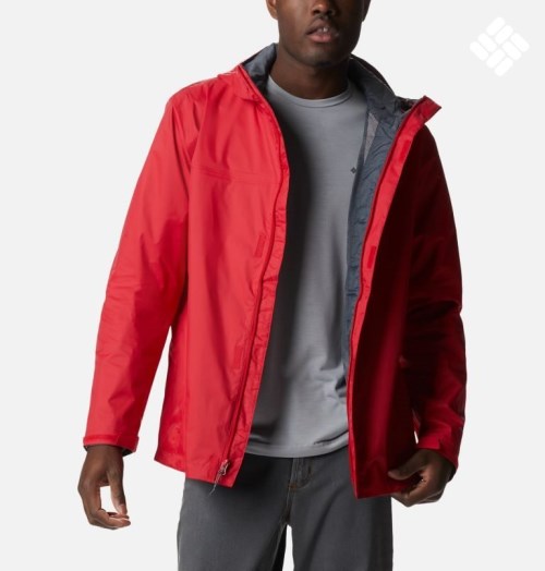 Men's Columbia Watertight II Rain Jackets Red | CA-PL358