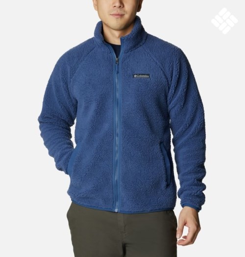 Men's Columbia Winter Warmth Heavyweight Fleece Jackets Navy | CA-IC0LA