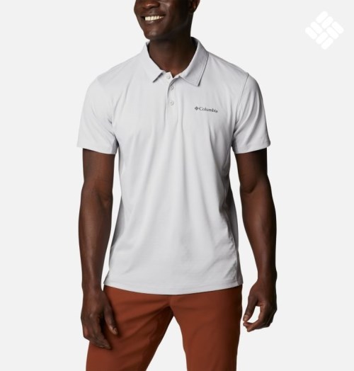 Men's Columbia Zero Ice Cirro-Cool Polo Shirts White | CA-L3086