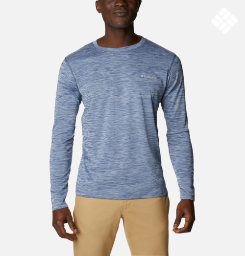 Men's Columbia Zero Rules Long Sleeve Sweatshirts Blue | CA-S1AL6