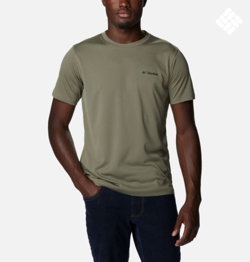 Men's Columbia Zero Rules Short Sleeve - Active Fit T Shirts Olive | CA-TL6C4