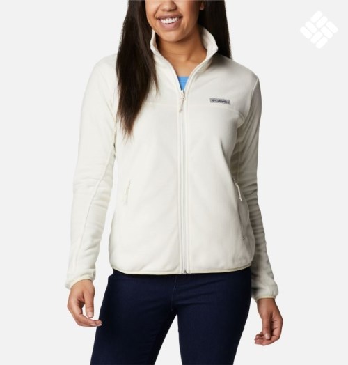 Women's Columbia Ali Peak Full Zip Fleece Jackets White | CA-B43A6