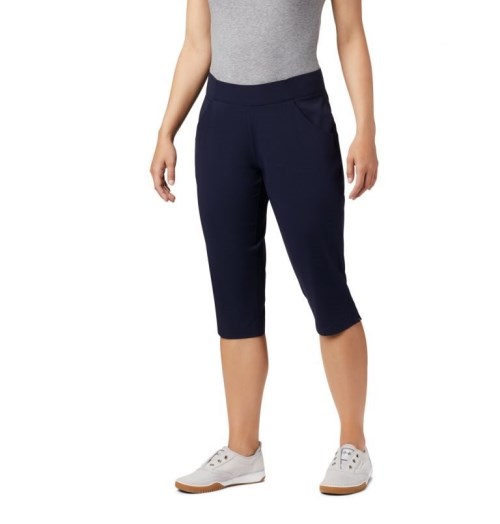 Women's Columbia Anytime Casual Capris Sport Pants Navy | CA-Z4A3L