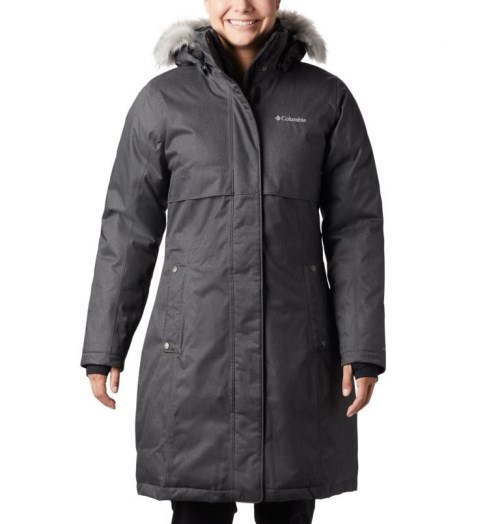 Women's Columbia Apres Arson II Long Down Jackets Black | CA-J5L40