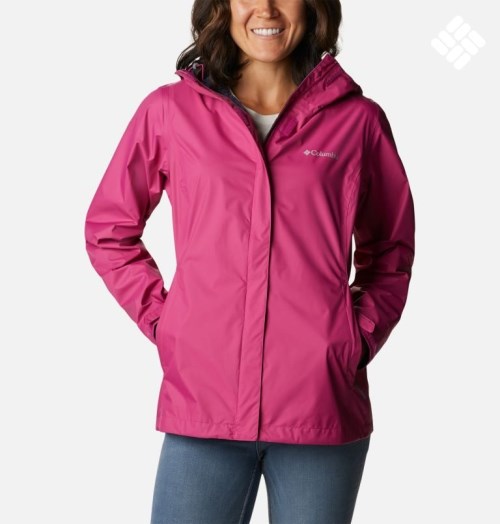 Women's Columbia Arcadia II Rain Jackets Fuchsia | CA-KA3L6