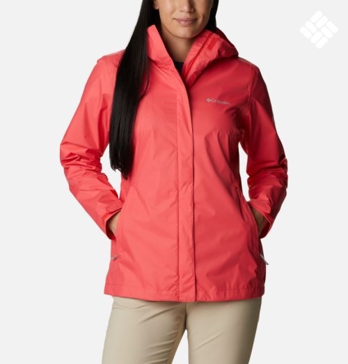 Women's Columbia Arcadia II Rain Jackets Red | CA-O3CA5