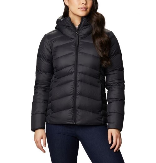 Women's Columbia Autumn Park Hooded Down Jackets Black | CA-C65CL