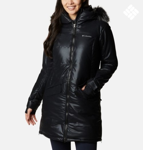 Women's Columbia Barrett Spur II Black Dot Parka Down Jackets Black | CA-N8540